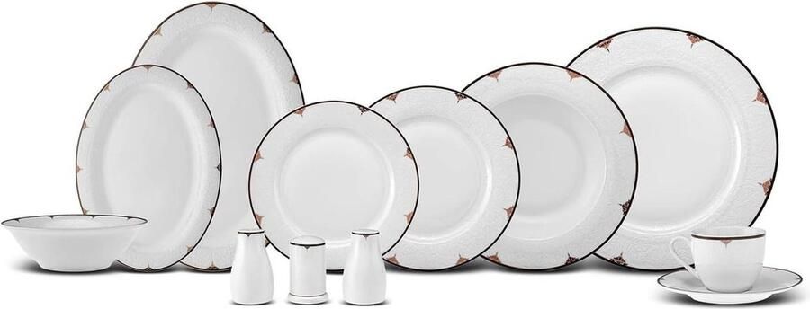 Serviesset 12 persoons Karaca Nora New Generation Bone 74 delig elegant tafelservies voor elke gelegenheid Serviesset 12 persoons