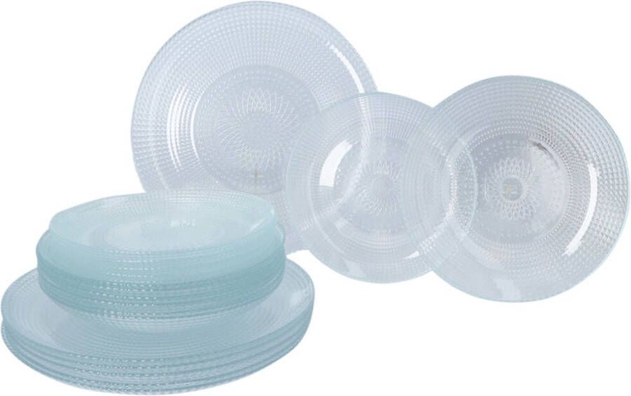 4Goodz Serviesset Glas Oxygene 6 persoons servies van Glas 18 delig