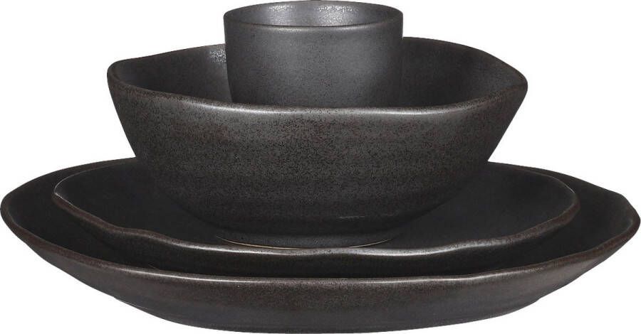 Serviesset Zwart 16 stuks