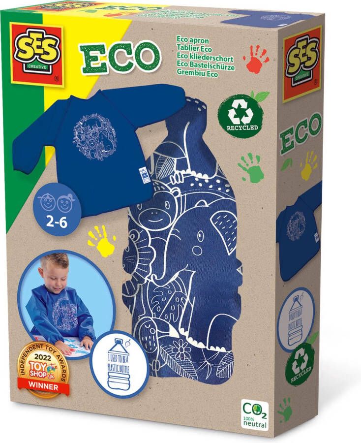 SES Eco kliederschort 100% recycled materiaal maat 2-6 jaar klittenband sluiting