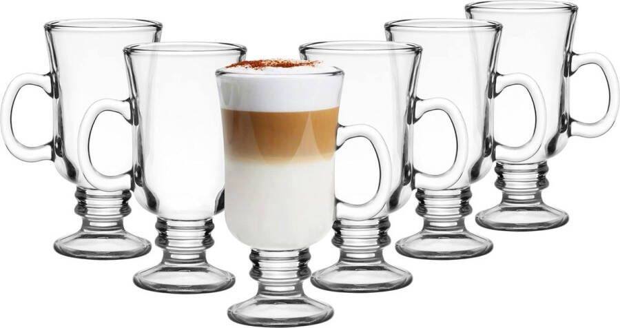 Set 0 2 Liter Koffieglazen Theeglazen Koffie Thee Glas Irish Coffee Latte Macchiato Glühwein Drinkglazen Waterglazen Vaatwasserbestendig 6 X 200 M