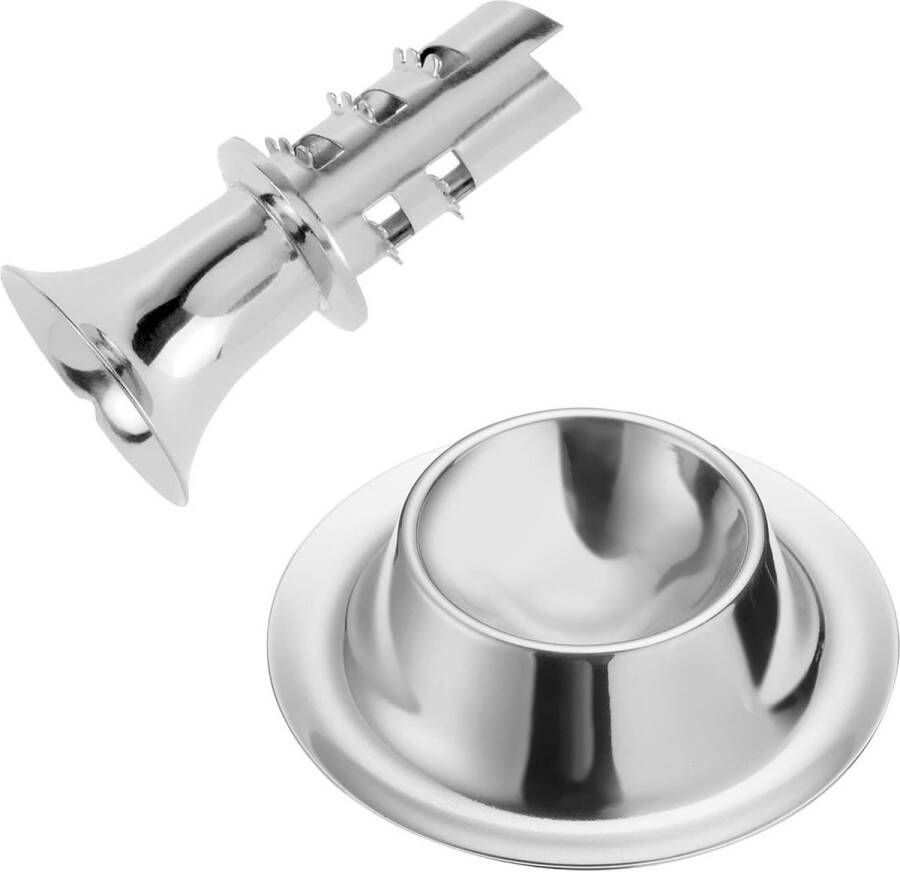 Set: 1 citroenpers mini-sapcentrifuge + 1 standaard houder roestvrij staal zilver Set: 1 citroenpers mini-sapcentrifuge + 1 standaard houder roestvrij staal zilver