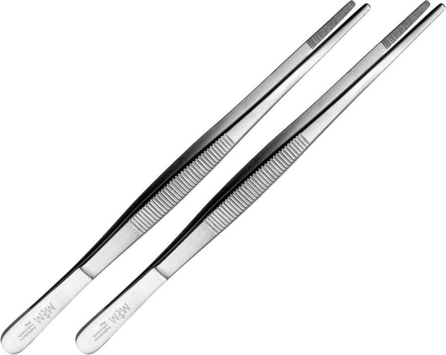 Set 2 x technische pincet recht 20 cm modelbouw pincet elektrische pincet industriële pincet roestvrij staal