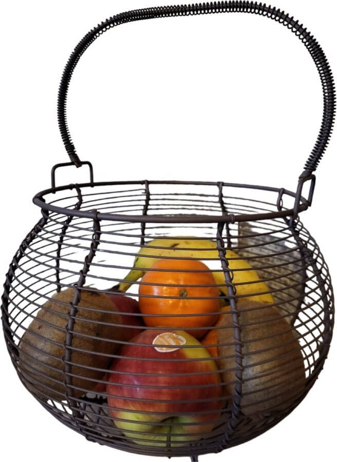 Set 2x Eiermand X-Large en Large Fruitmand Draadstaal Brocant Eierrek – Eierhouder – Eieren