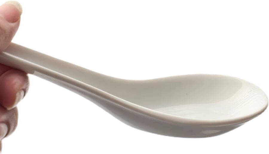 Set 4 Chinese Lepels Rijstlepel Servies Wit