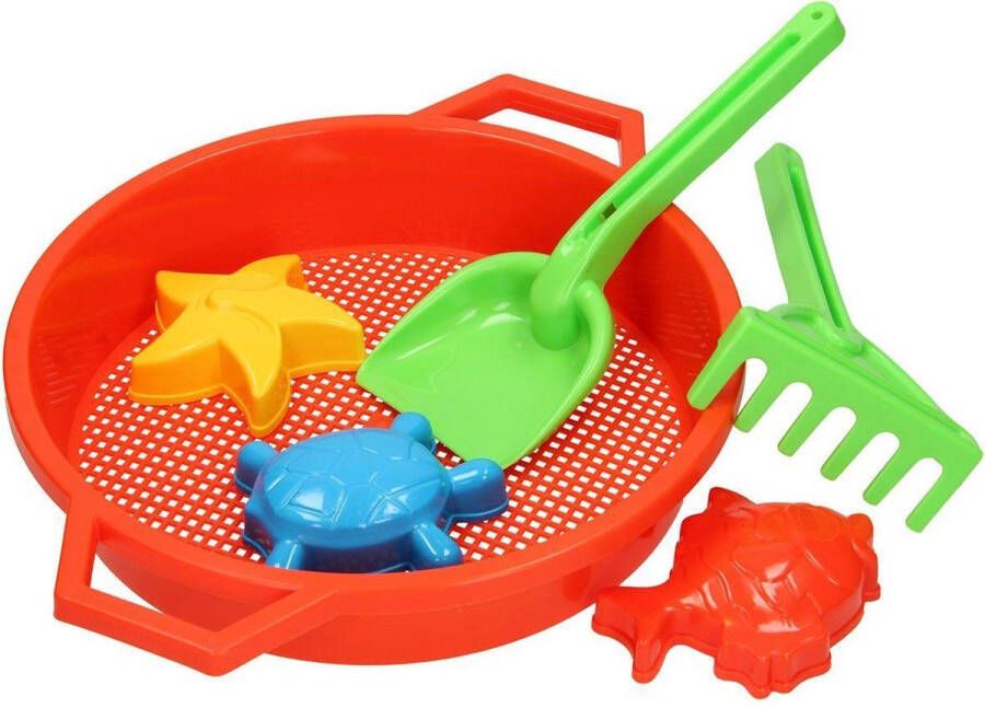 Set Beach with One-Handed Sieve Molds Spade and Rake 29x 5cm