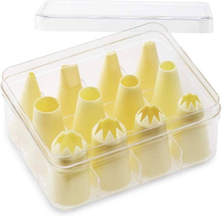Set grote spuitmonden mix 2 (kunststof PP) maat. XXL 12 stuks sproeiers in opbergcassette