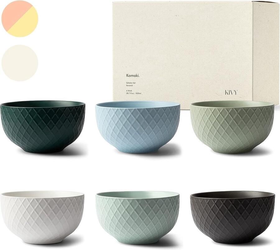 Set mueslikommen 6 x 850 ml grote kommen soepen & pap soepkom mueslikommen soepkommen kommen set mueslikom keramiek