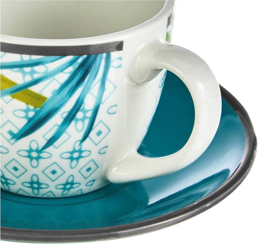 Set of 6 Coffee Cups with Plate New Bone China need contetn in html Tognana ME685015528 koffiekopjes set van 6