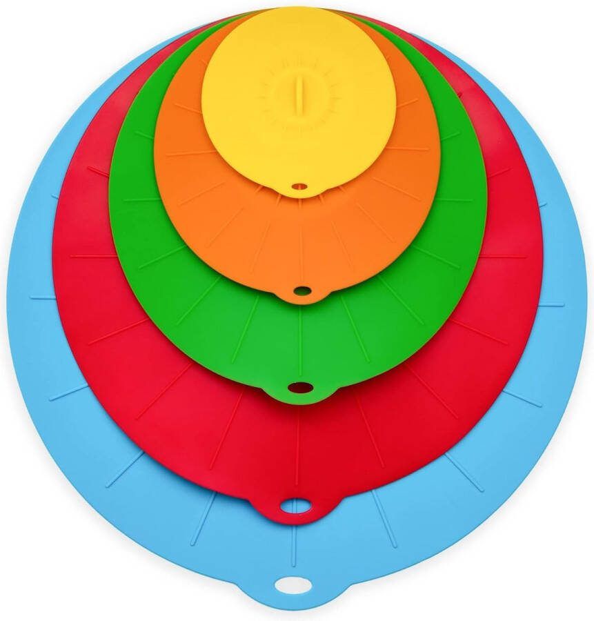 Set siliconen deksels herbruikbare siliconen vershouddeksels rekbaar stofdicht hittebestendig deksel voor kommen pan magnetron (30 25 20 15 10 cm)