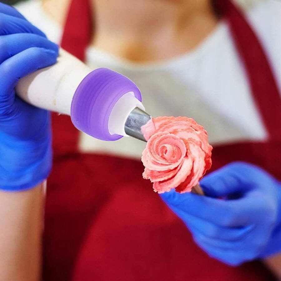 Set spuitmonden kunststof spuitzakken slagroomspuit herbruikbaar doe-het-zelf taarten accessoires bakaccessoires taartdecoratieset spuitzak met uitloop voor taarten spuitzakken cupcakes 8 stuks