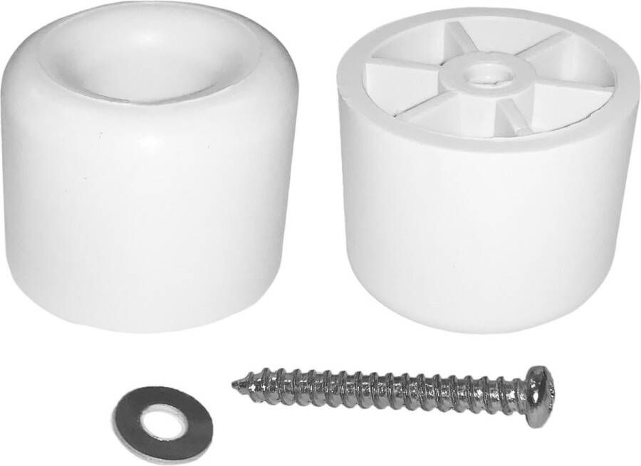 Set van 10 deurstoppers (40 mm wandmontage wit)