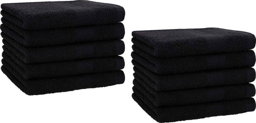 Set van 10 premium gastendoekjes gezichtsdoekjesset handdoekenset handhanddoeken 30 x 50 cm zwart