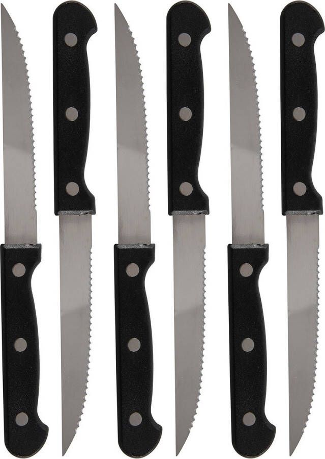 Set van 18x stuks BBQ Steakmessen vleesmessen bestek 21.5 cm Bestek met kartels