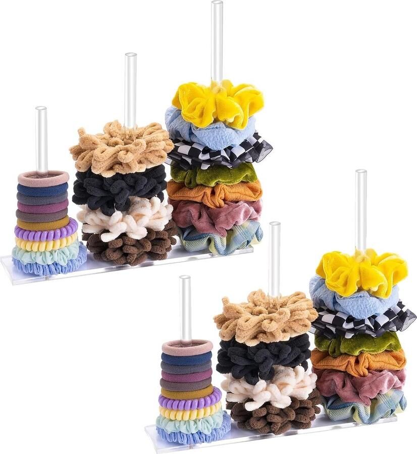 Set van 2 3 houders acryl scrunchie houder standaard haaraccessoires organizer opslag voor vrouwen tieners meisjes geschenken trendy spullen haarstropdas winkel scrunchie-houder
