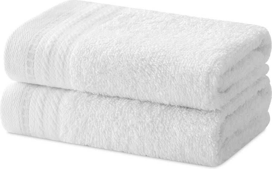 Set van 2 bad- of douchehanddoeken handdoekenset 100% katoen 480 g m2-130x65 cm