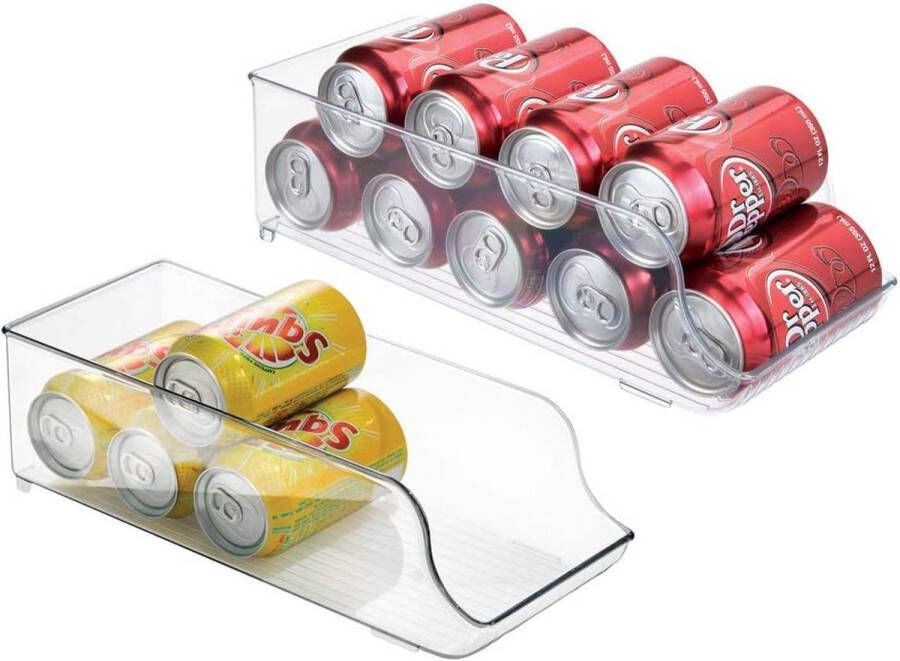 Set van 2 blikhouders voor koelkast en keukenkast – ideale voedselopbergdoos voor negen blikjes – praktische koelkastorganizer – doorzichtig