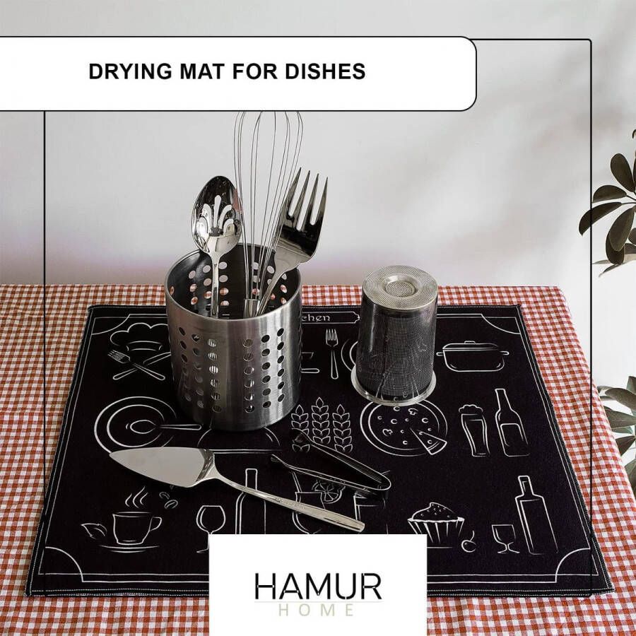 Set Van 2 Droogmatten Droogmat Voor Afwas 40 X 46 Cm Sneldrogend Gootsteenmat Afwasmat Voor De Keuken Tafel placemats