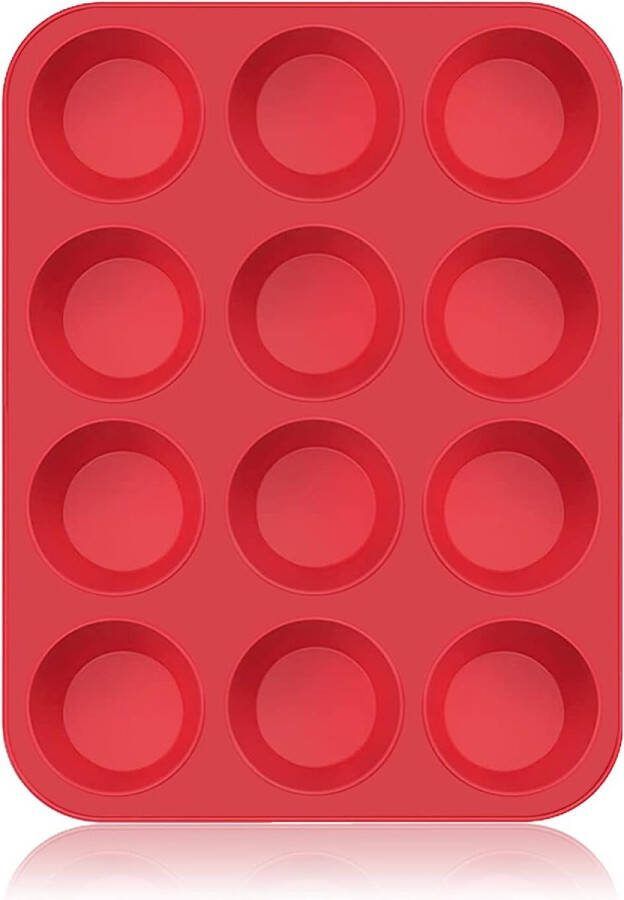 Set van 2 grote muffinvorm 12-kops siliconen muffinvorm antiaanbak muffin cupcakevorm bakvorm voor muffins of cupcakes bakvormen 33 x 25 x 3 cm