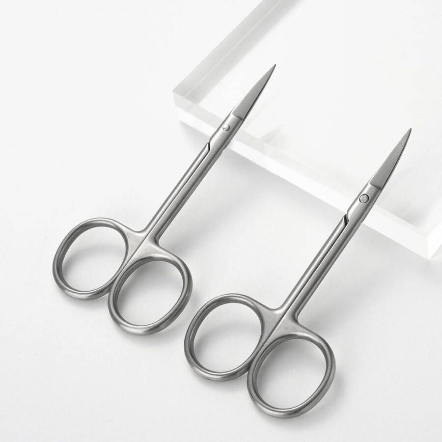 Set van 2 professionele nagelschaartjes extra scherp nagelschaartje met gebogen rand en rechte rand