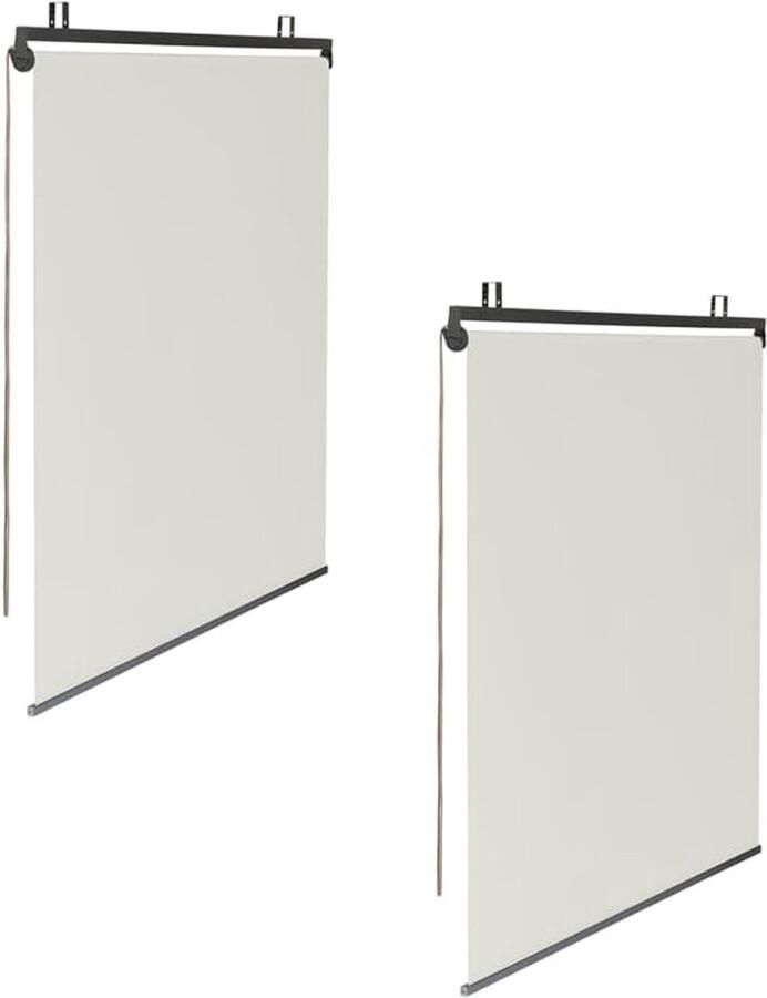 Set van 2 rolgordijnen L 124 x H 225 cm voor pergola ecru