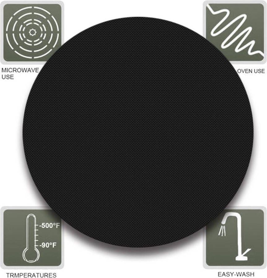 Merkloos Sans marque Set van 2 ronde BBQ matten Ronde grillmat cm Ronde bak mat Ovenbeschermer Herbruikbaar Makkelijk te reinigen Op maat te knippen Skottelbraai Grill mat rond Vis op de BBQ