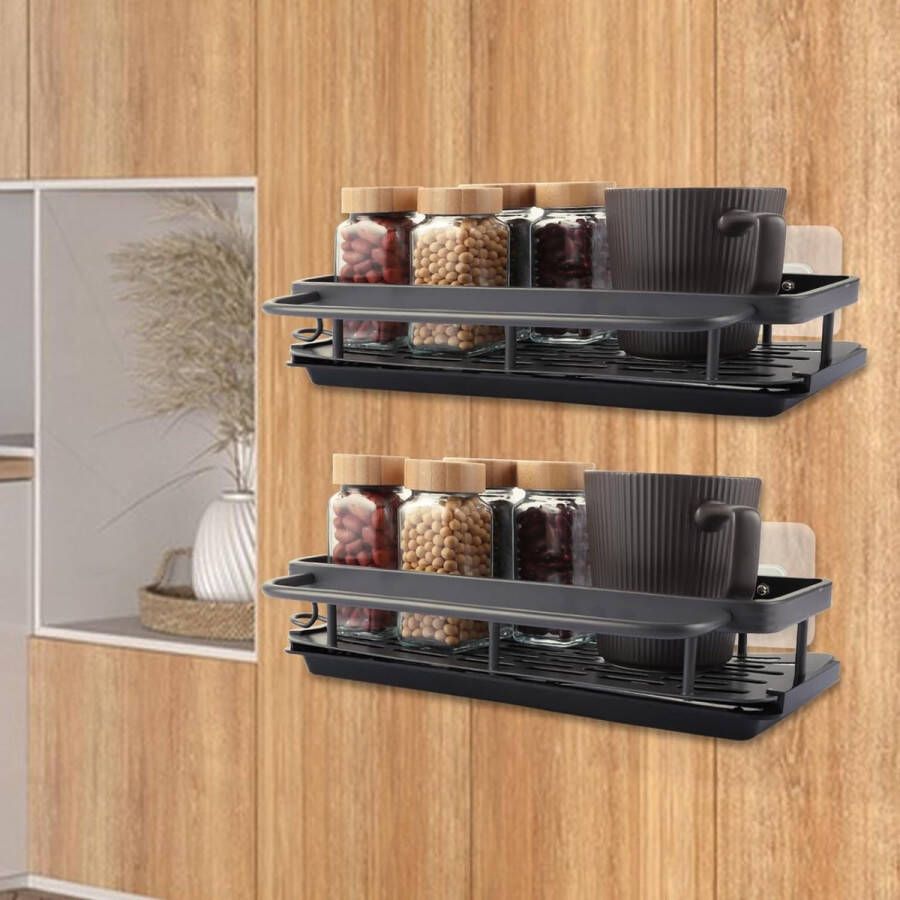 Set van 2 sponshouders voor de keuken spoelbakorganizer hangend gootsteenorganizer voor keukenaccessoires spons borstel spoelzeep