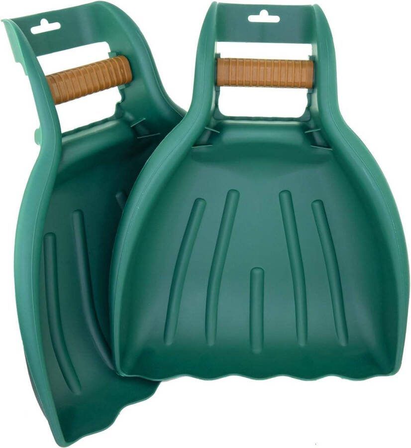 Set van 2 tuinbladgrijpers bladschepjes en tuinklauwen ergonomische grip bladhark bladverzamelgrijper grote handgrijpers voor bladeren en gazongras Leak Rake