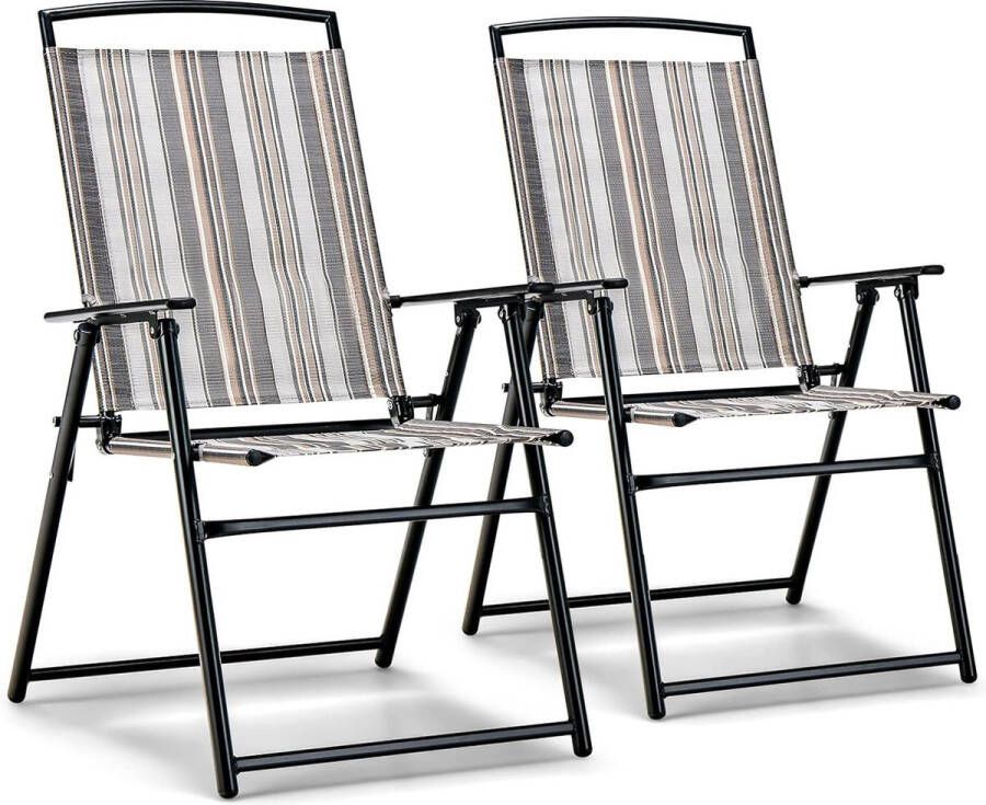 tectake® Set van 4 tuinstoelen met hoge rugleuning - Aluminium - Klapstoel 5-voudig verstelbaar met armleuningen - Fauteuil met ligfunctie - Tuinmeubelen voor terras en camping - Grijs