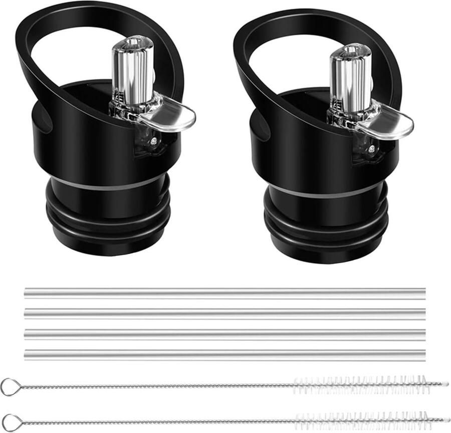 Set van 2 Vervangende Deksel met Rietje Deksel voor Drinkfles met Rietje Sportdop voor Waterflessen Accessoires