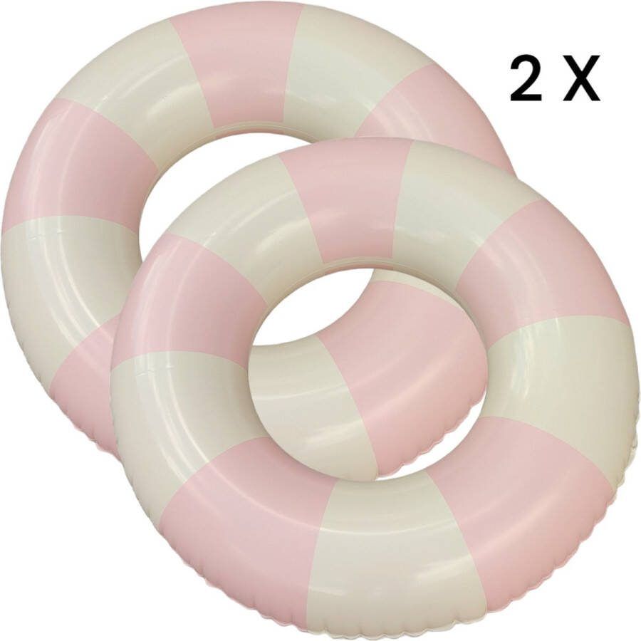 Set van 2 zwembanden voor kinderen 2 Zwembanden voor kinderen Roze en Blauw 2 Opblaasbanden Roze Wit Opblaasbaar Ø 70 cm 2 stuks meisjes