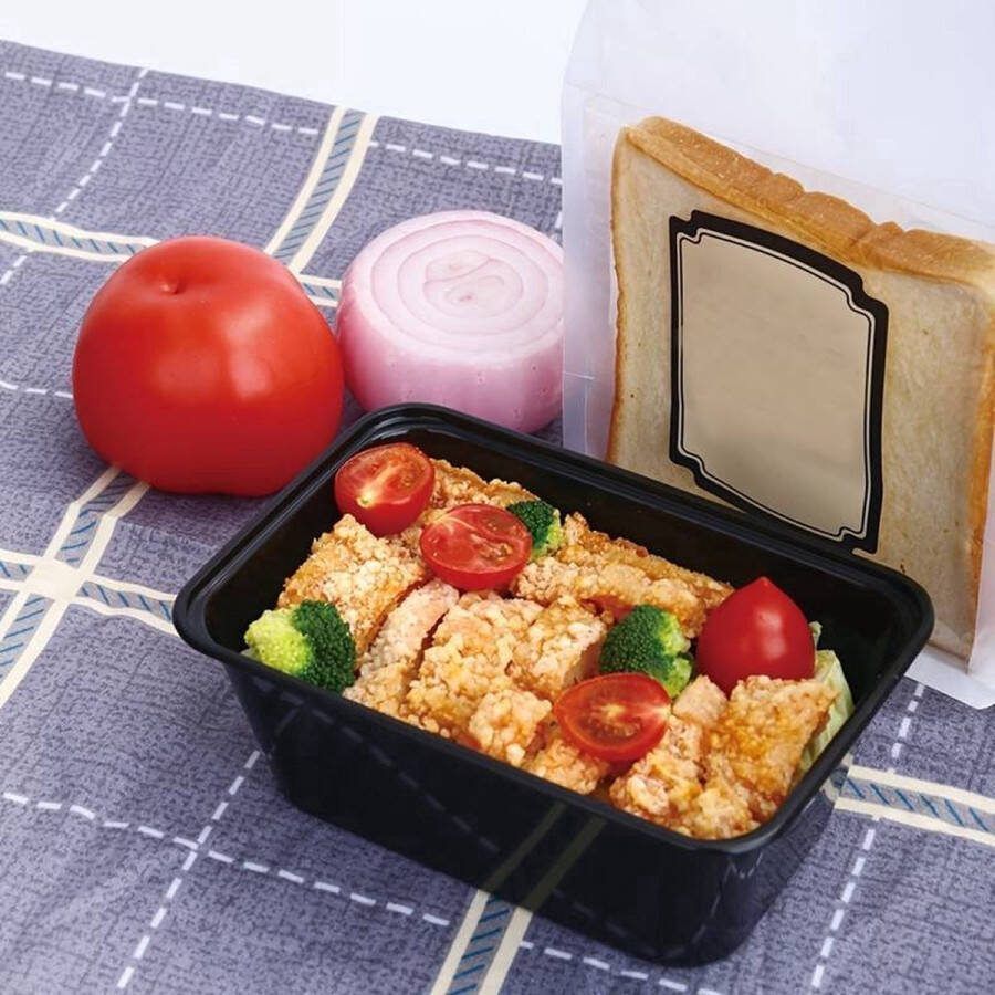Set van 25 Stuks 1000 ML Prep-Meal Vershoudbakjes Zwart Vershouddoos Meal Prep Bakjes Met Deksel Magnetron Bakjes 1000 ML Zwart 25 stuks 1000 cc Vaatwasserbestendig BPA Vrij Duurzaam Herbruikbare Bakjes