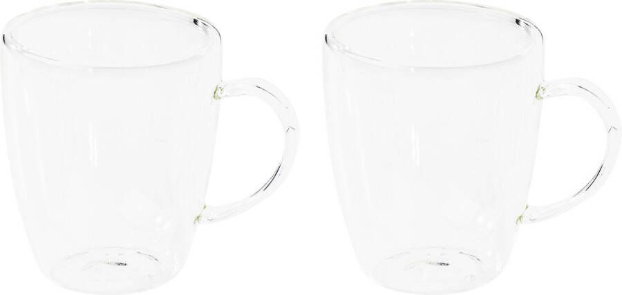 Merkloos Sans marque Set van 2x dubbelwandige koffieglazen cappuccino glazen 270 ml Dubbelwandige glazen voor cappuccino