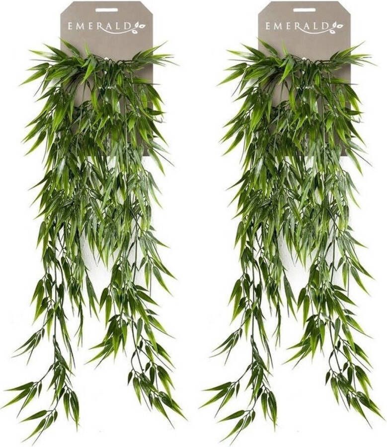 Merkloos Sans marque Set van 2x stuks decoratie kunstplanten Bamboe hangende takken 75 cm Kantoor of huis kunst planten