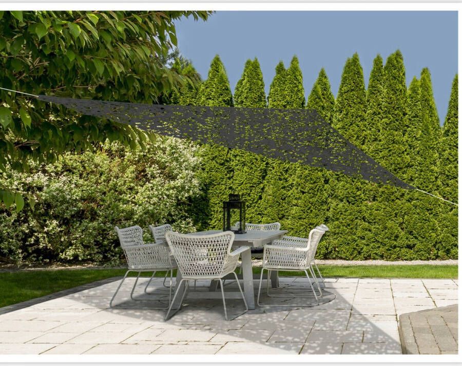 Merkloos Sans marque Set van 2x stuks schaduwdoeken zonneschermen driehoek grijs camouflage 3.6 x 3.6 x 3.6 meter Zonnezeil Zonnedoek Zonwering