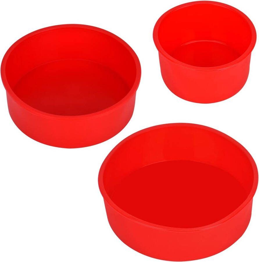Set van 3 broodbakvormen ronde siliconen bakvorm anti-aanbakvorm set voor taarten en brood (type 2)