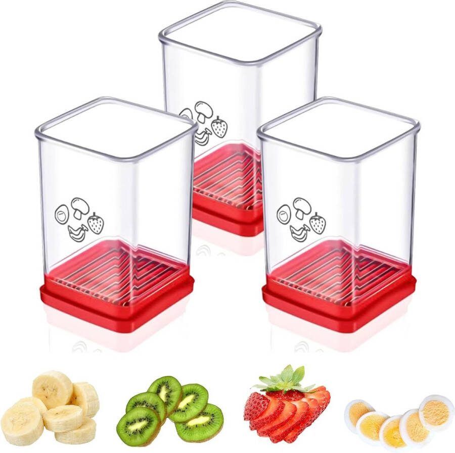 Set van 3 groentesnijders fruitsnijders met beschermkap en opbergruimte bekersnijders eiersnijders groentesnijders kaassnijders fruitsnijders keukenapparatuur voor fruit en groenten
