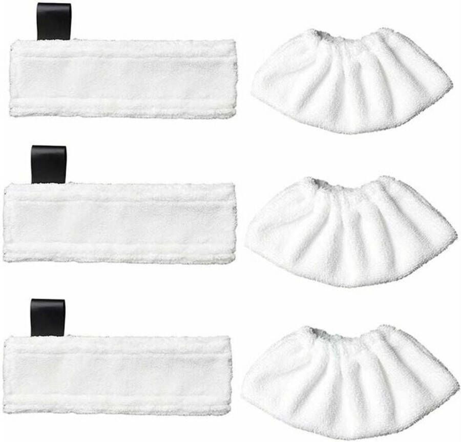 Set van 3 microvezelvervangingsdoekjes en 3 microvezeldoekjes geschikt voor Karcher Easy Fix SC1 SC2 SC3 SC4 SC5 SV7 accessoiredoek geschikt voor Kärcher Easy Fix