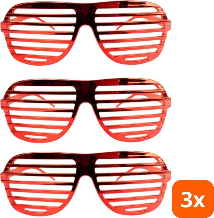 Set van 3 Oranje Zonnebril met Lamellen EK Voetbal Zonnebril Oranje Nederlands Elftal
