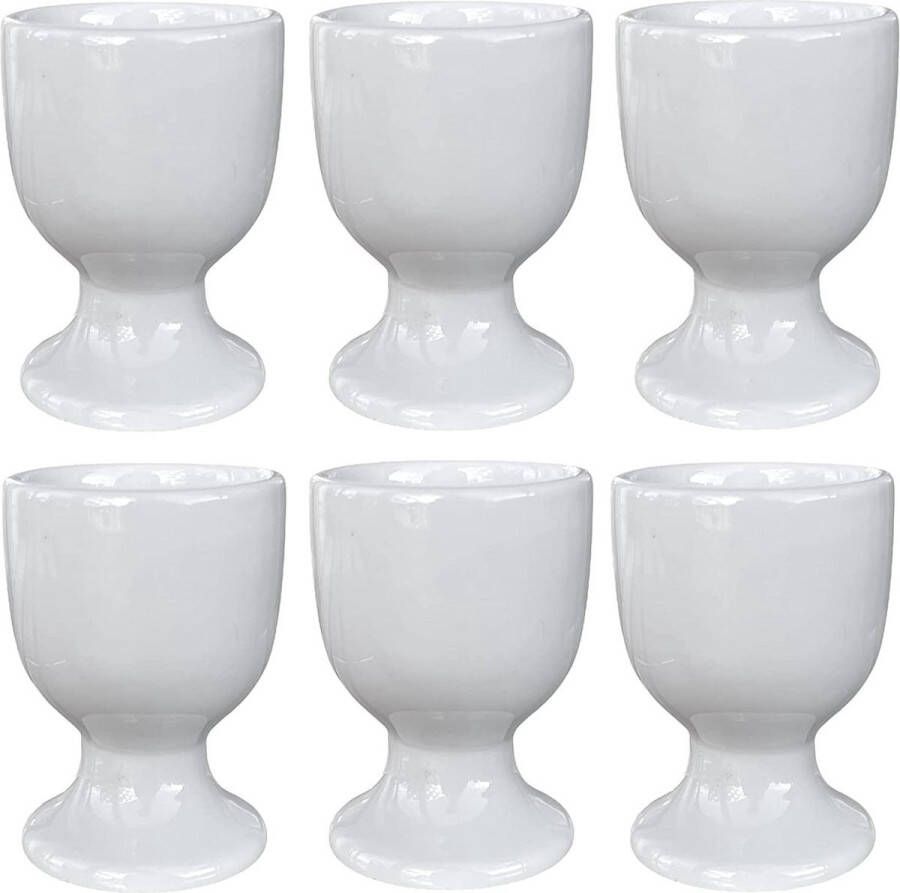 Set van 3 porseleinen eierdopjes ca. 65 x 55 cm wit