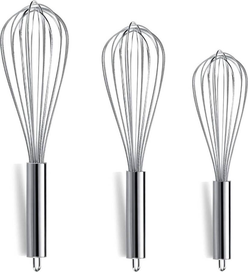 Set van 3 roestvrijstalen garde 8 inch 10 inch 12 inch draadgardeset keukengarde (pak van 3)