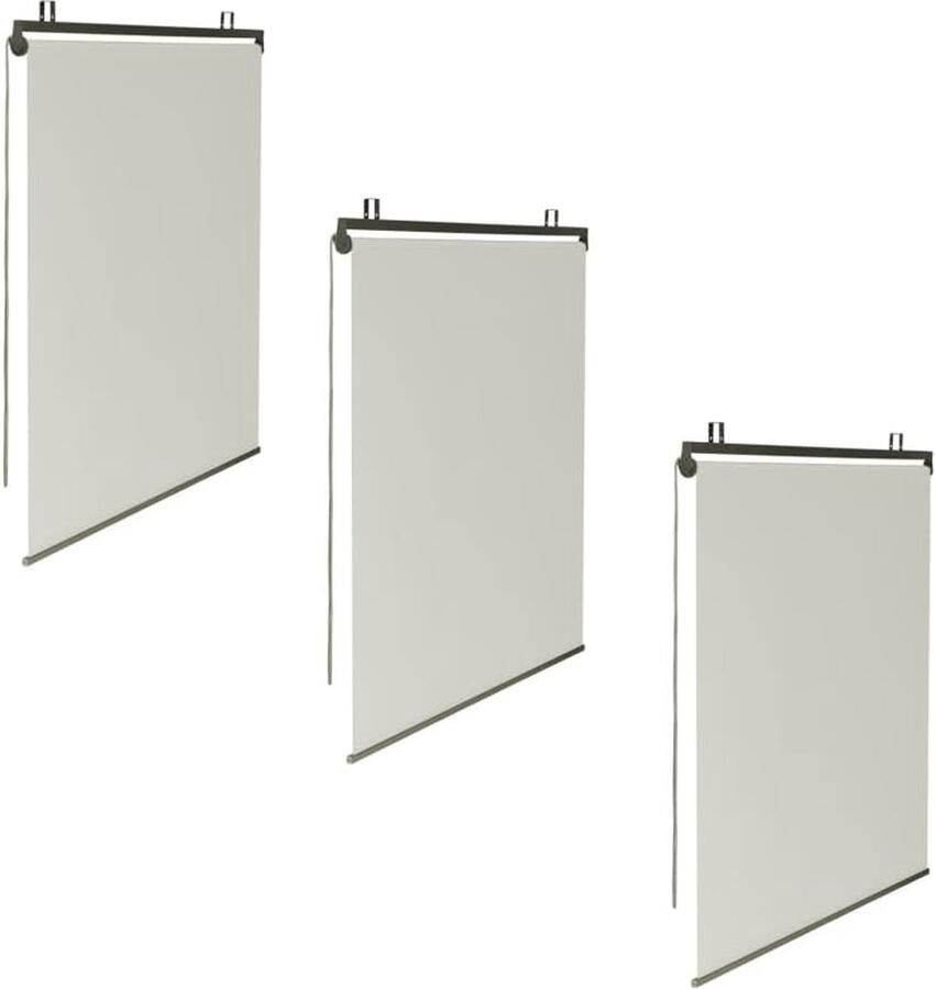 Set van 3 rolgordijnen L 125 x H 225 cm voor pergola ecru