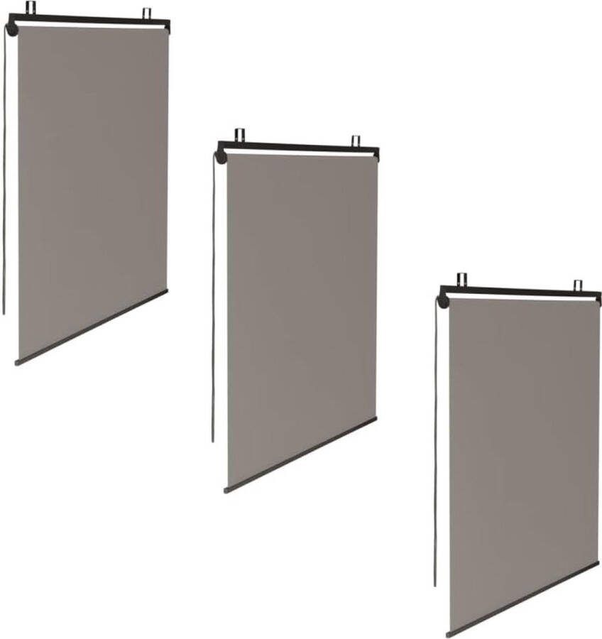 Set van 3 rolgordijnen L 125 x H 225 cm voor pergola taupe