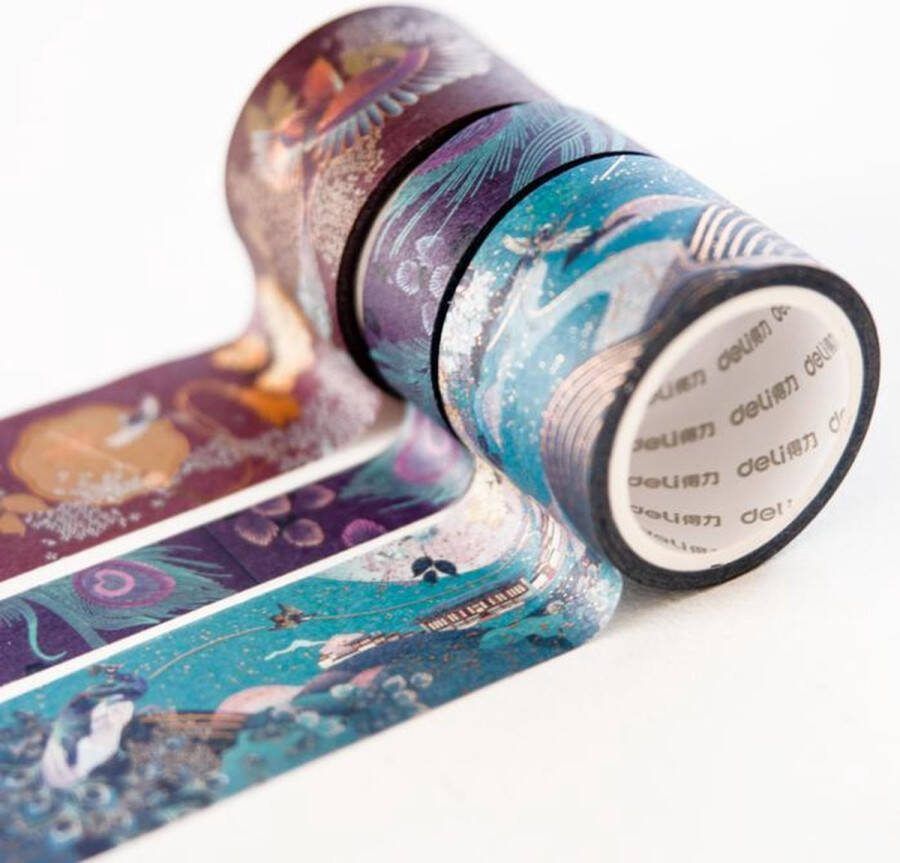 Set Van 3 Rollen Washi Tape Asian Birds Tapes Voor Scrapbooking En BulletJournals
