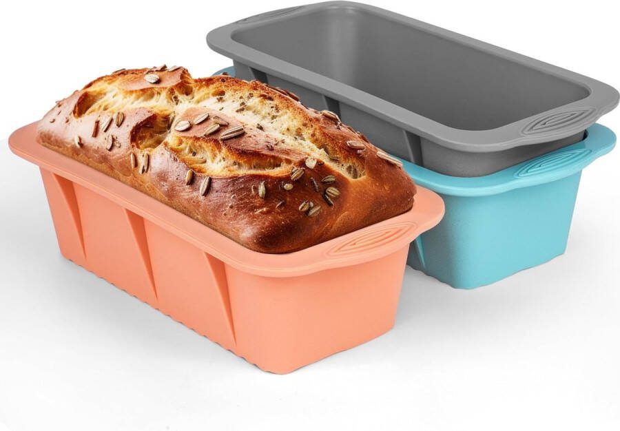 Set van 3 siliconen broodbakvormen (3 stuks) antiaanbaklaag geschikt voor levensmiddelen gemakkelijk los te maken ovenvaste siliconen bakvorm voor zelfgemaakt brood gehaktbraden