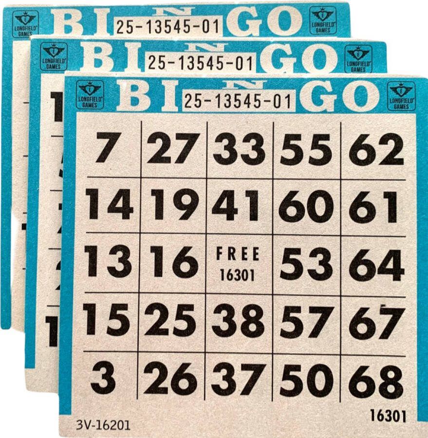 Set van 3 x 25 bingo kaarten 0 tot 75 vellen Gratis Verzonden