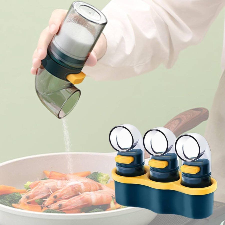 Set van 3 zoutstrooiers suikerstrooiers suikerdispensers kruidendispensers zoutdispensers kruidenpotjes kruidenstrooiers dispensers nauwkeurige dosering van 0 5 g keukenaccessoires voor de keuken barbecue camper