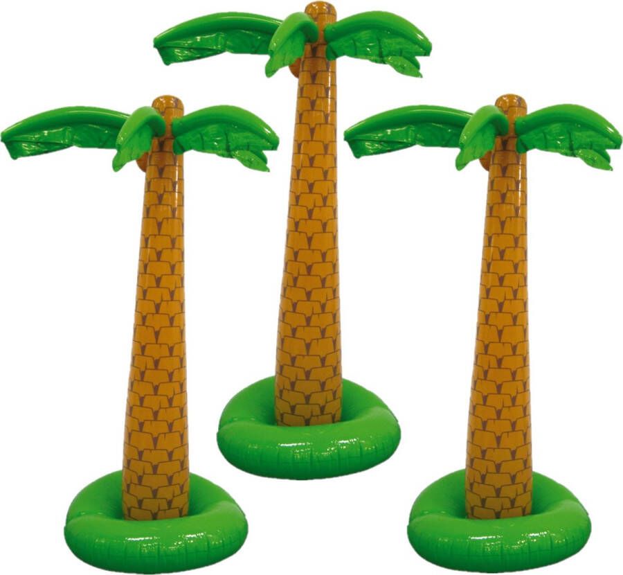 Set van 3x stuks tropische Hawaii party palmboom bomen opblaasbaar van 180 cm Versiering decoraties en thema feestartikelen