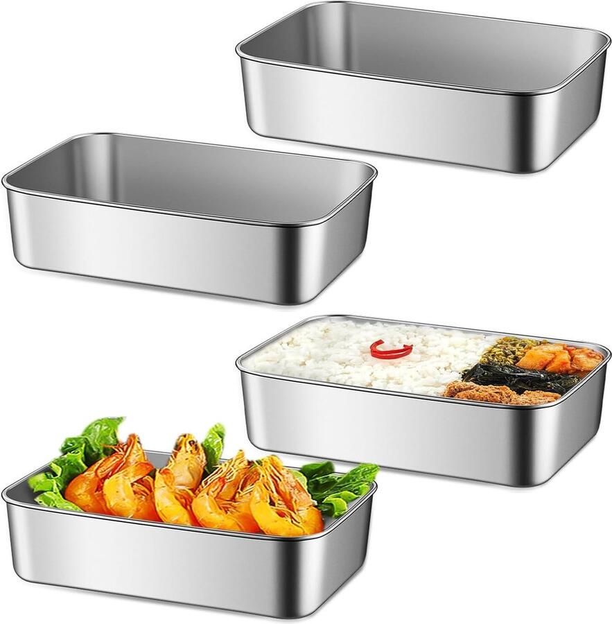 Set van 4 broodbakvormen roestvrijstalen broodvorm 22 8 x 15 3 x 6 cm broodvorm toastbroodbakvorm rechthoekige toastbroodbakvorm voor sappig luchtig brood gebak eenvoudig uit de vorm te halen