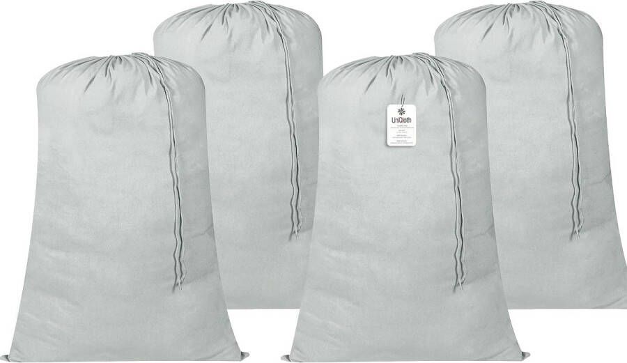 Set van 4 extra grote waszakken voor zwaar gebruik 60 x 90 cm Zeer duurzame waszak met trekkoord machinewasbaar en herbruikbaar lichtgrijze waszak voor op reis